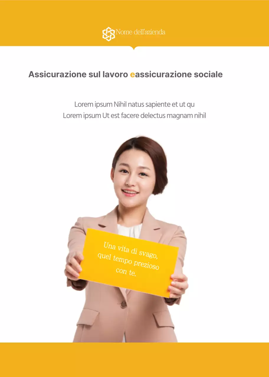 Opuscolo giallo semplice sull'assicurazione del lavoro e sull'assicurazione nazionale