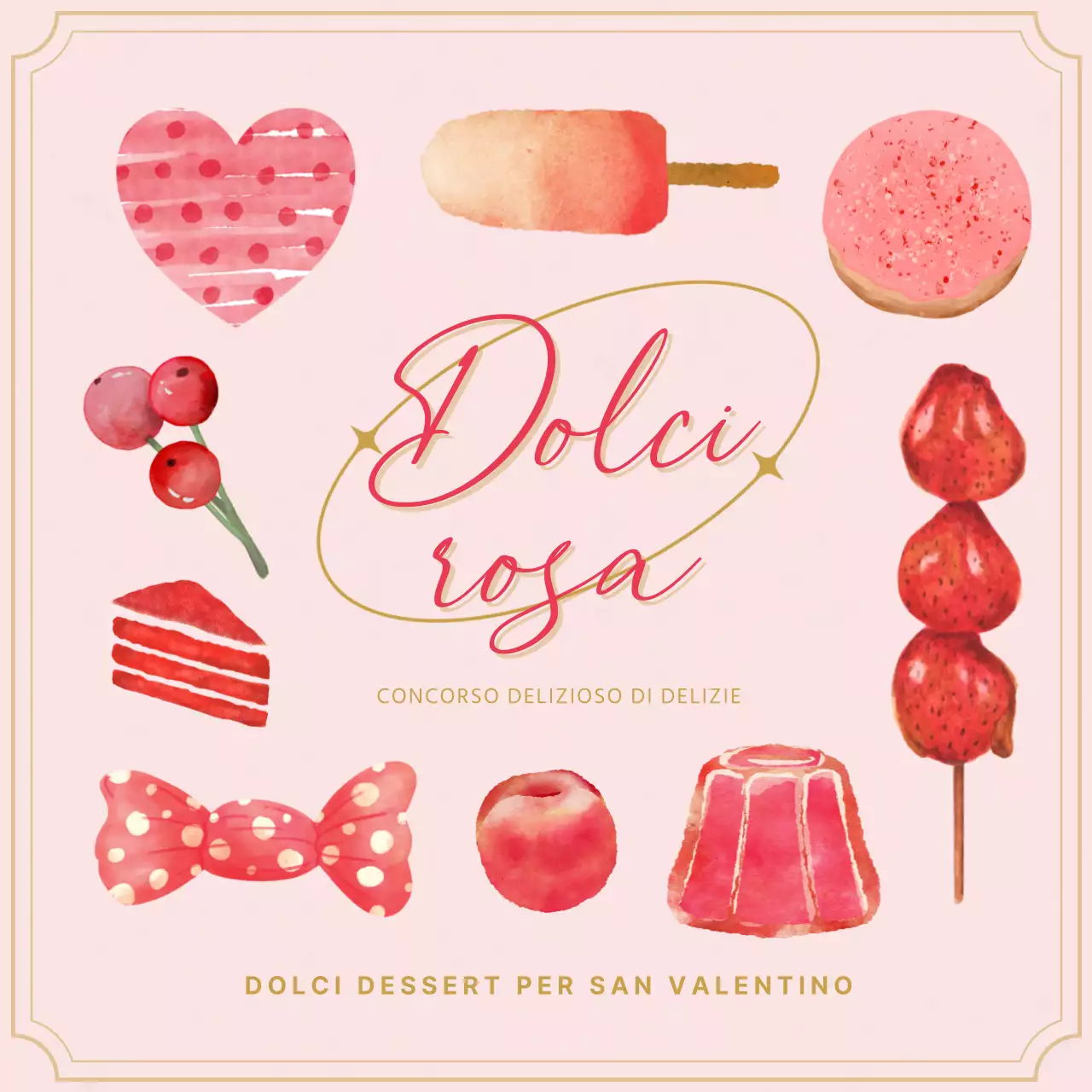 Battaglie di dessert rosa e oro per il White Day
