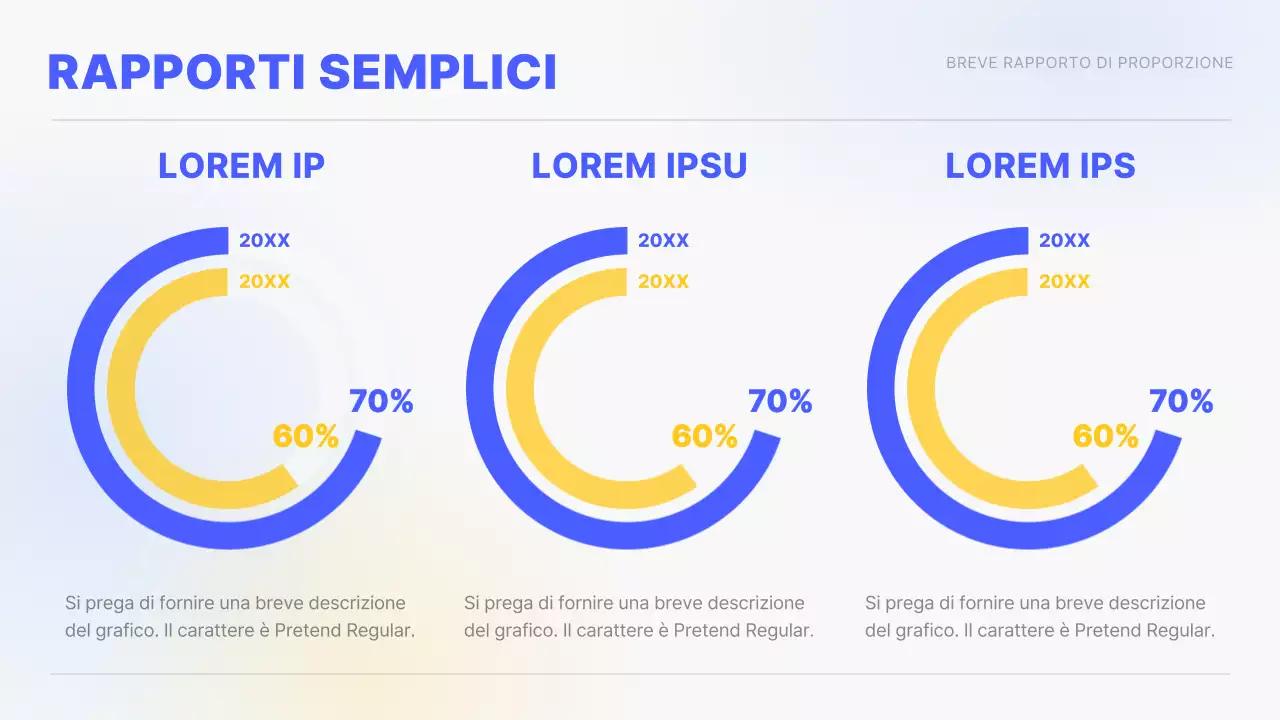 Gradiente giallo e blu Grafici e infografiche semplici Rapporto concettuale sulle prestazioni