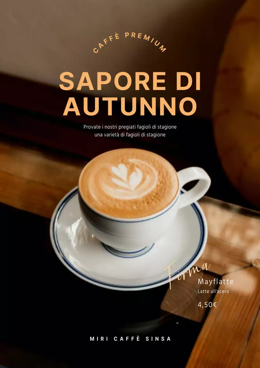 Promuovete un moderno menu autunnale nei toni del marrone e del beige.