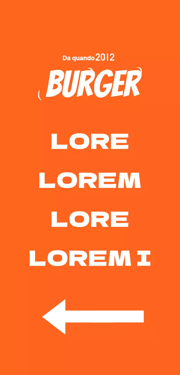 Cartello con un menu che presenta l'illustrazione di un hamburger su sfondo arancione