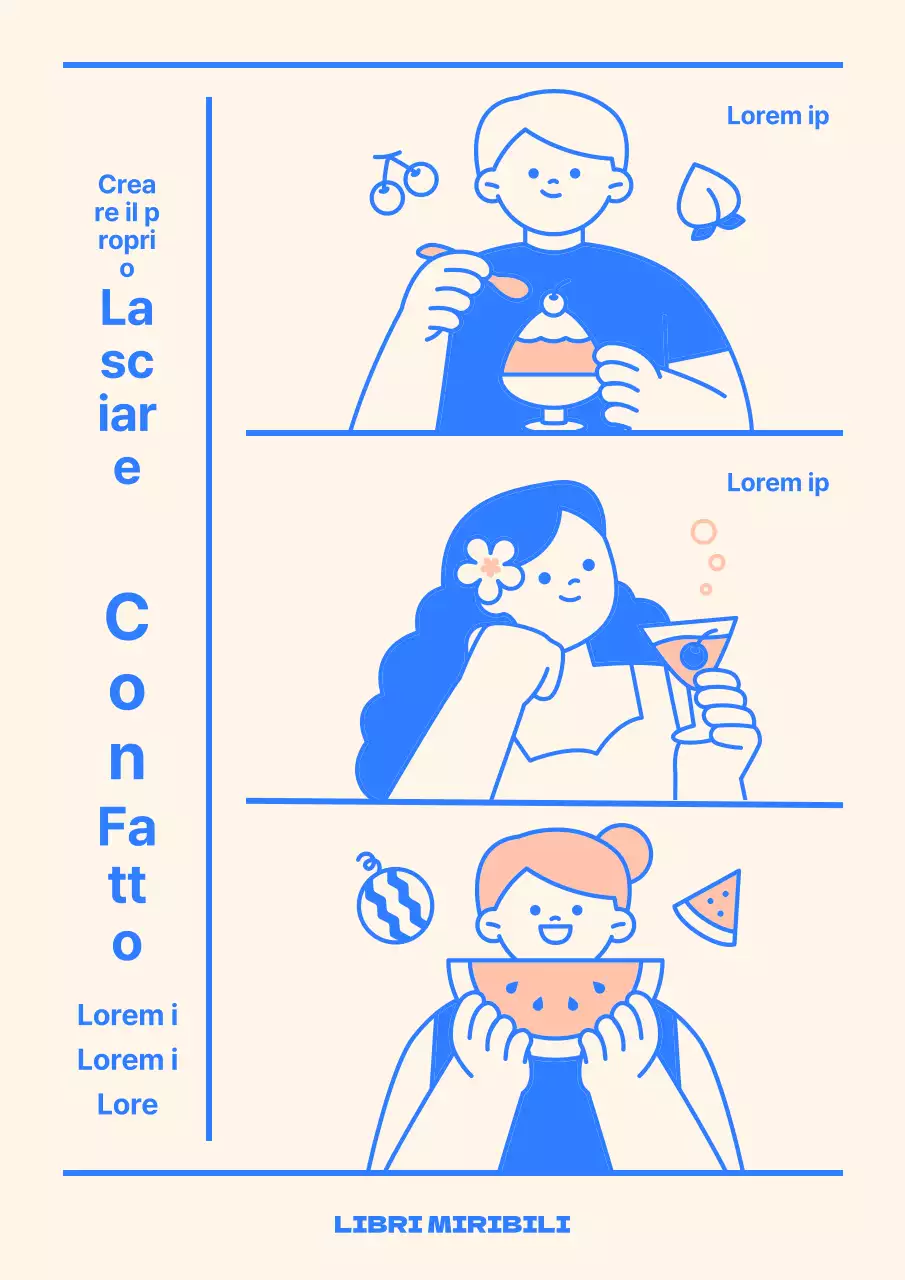 Saggio di vacanze estive in rosa e blu