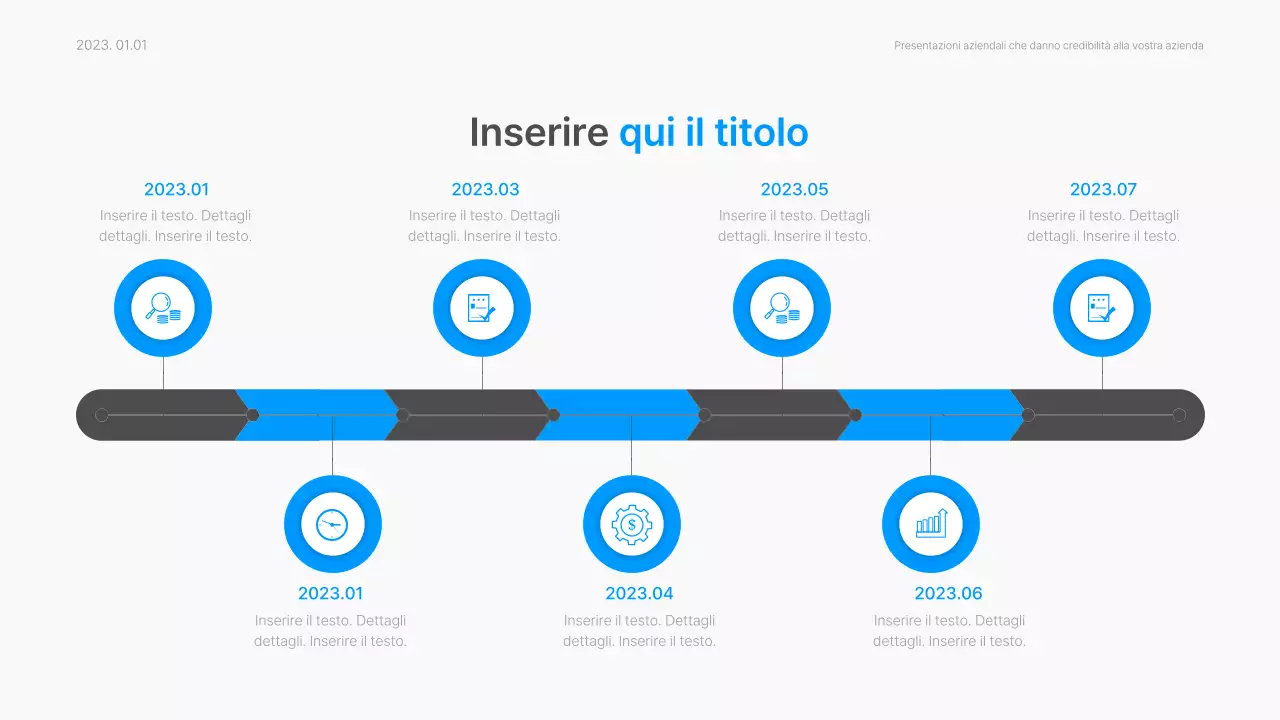 Relazione aziendale con uno stile moderno a gradiente in blu e bianco