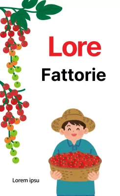 Illustrazione bianca di una simpatica etichetta di un'azienda agricola