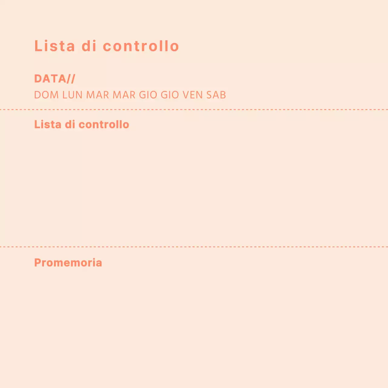 Una lista di controllo semplice e pulita, in rosa corallo.