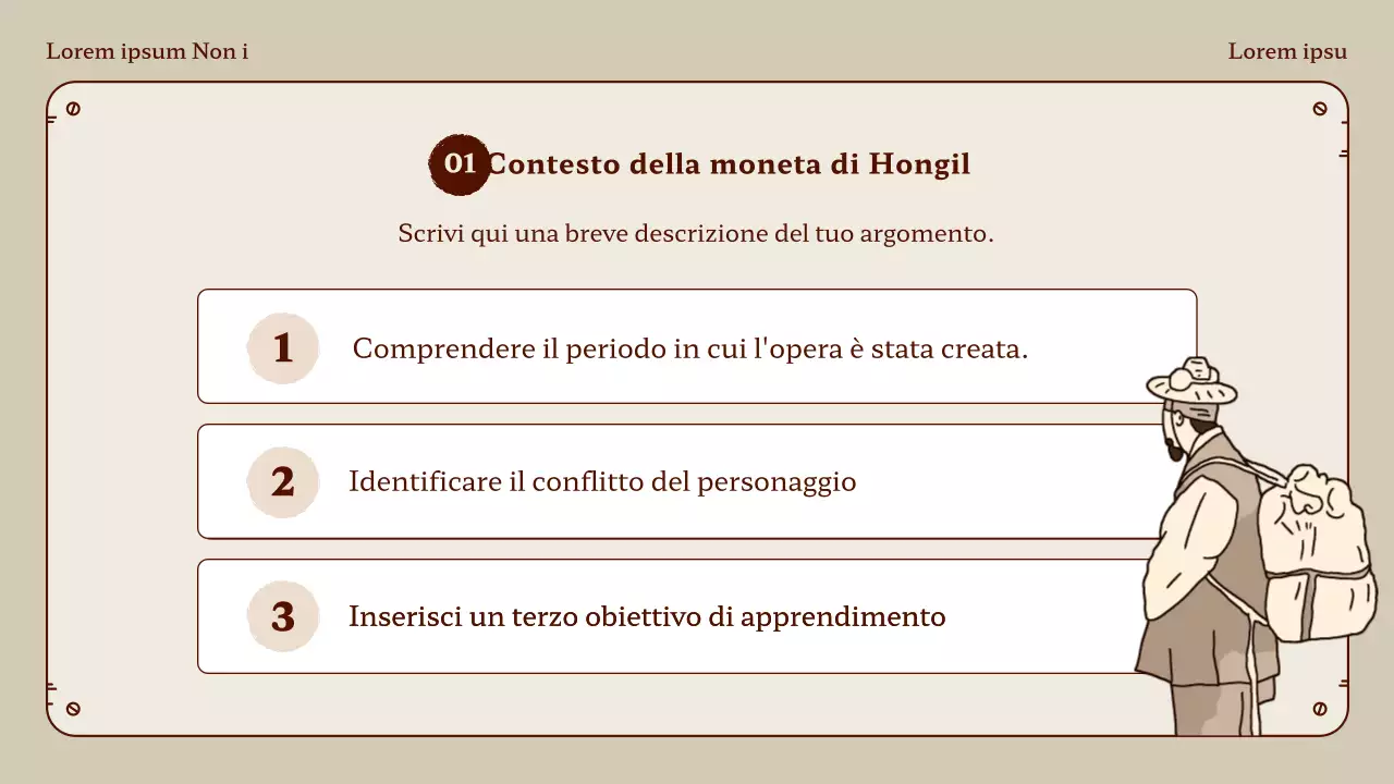 Lezioni di lingua con monete Honggil in beige e marrone