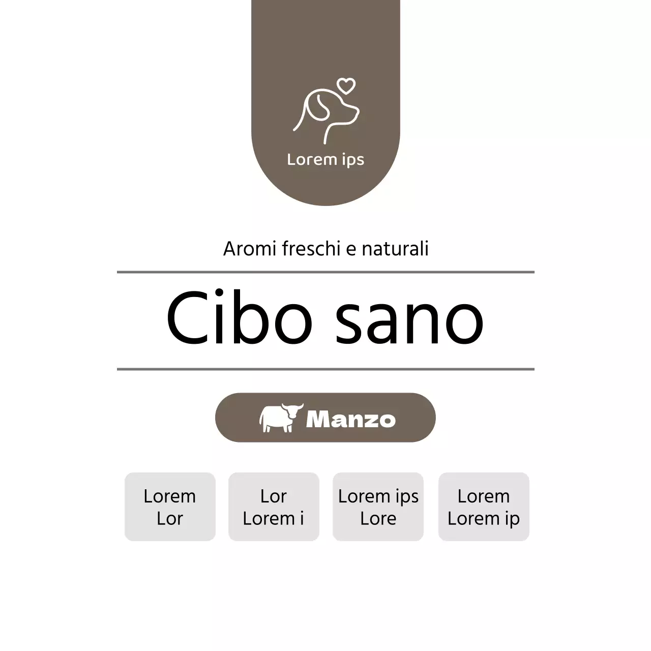 Etichette simbolo del cibo per animali ad alto contenuto di rame