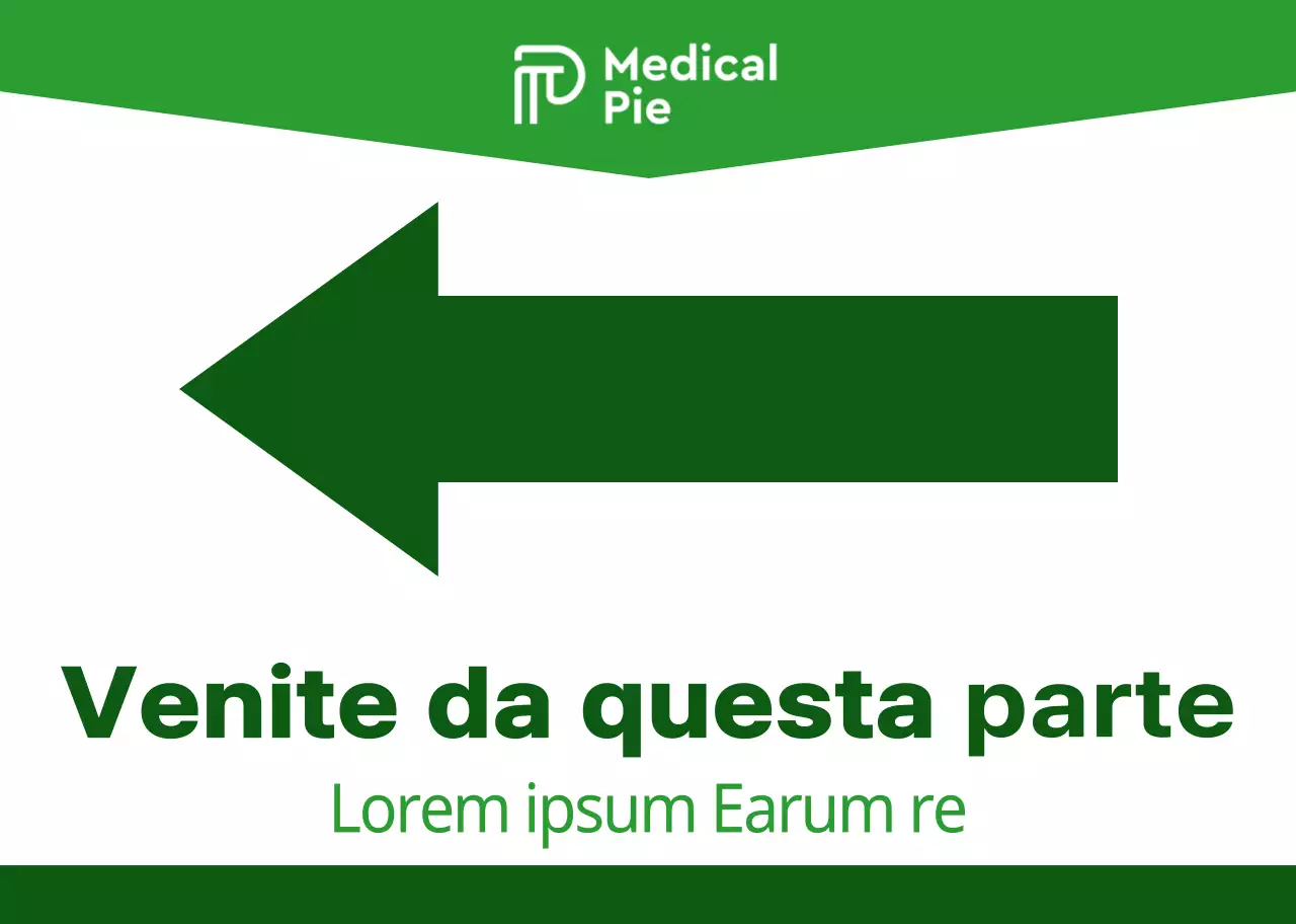 Combinazione semplice e pulita di frecce e testo in verde e verde lime Stile di layout Indicazioni per il seminario
