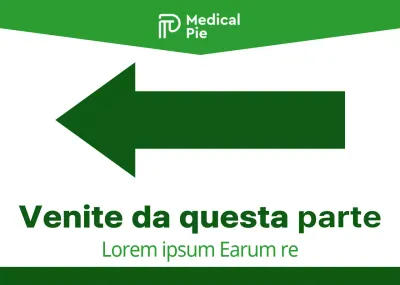 Combinazione semplice e pulita di frecce e testo in verde e verde lime Stile di layout Indicazioni per il seminario