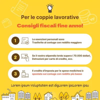 Consigli fiscali di fine anno per le coppie a doppio reddito in giallo