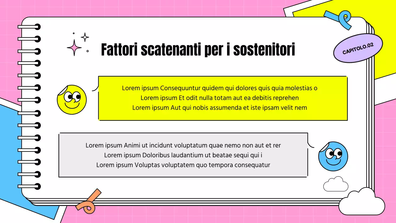 Presentazione del testimonial dei sostenitori a forma di biglietto kitsch in rosa e azzurro