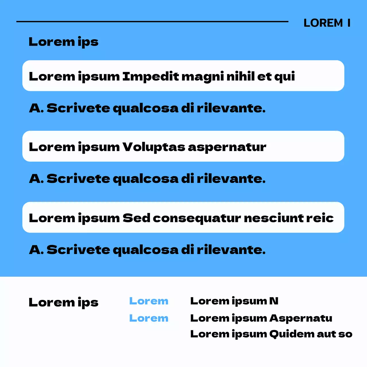 Recruiting per stage con illustrazioni in azzurro e nero