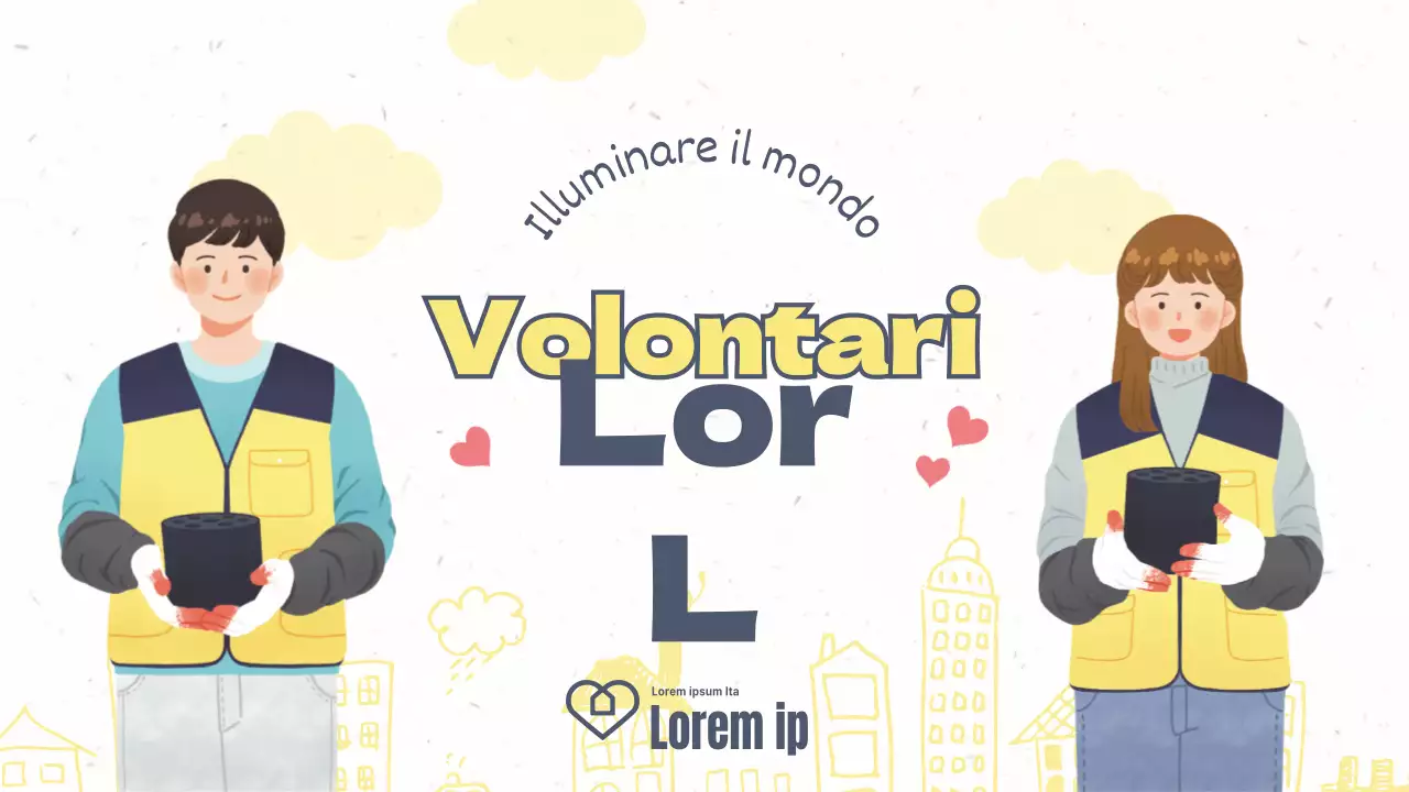 Dispense per i volontari in giallo caldo pastello