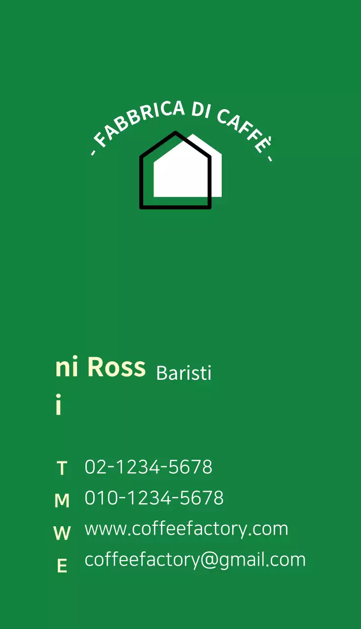 Biglietto da visita per barista