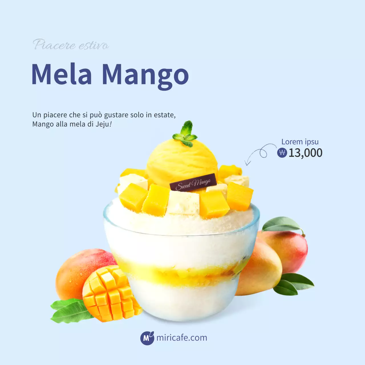 Immagine pulita azzurraEvidenzia il mangoDrinkCafe (piazza)