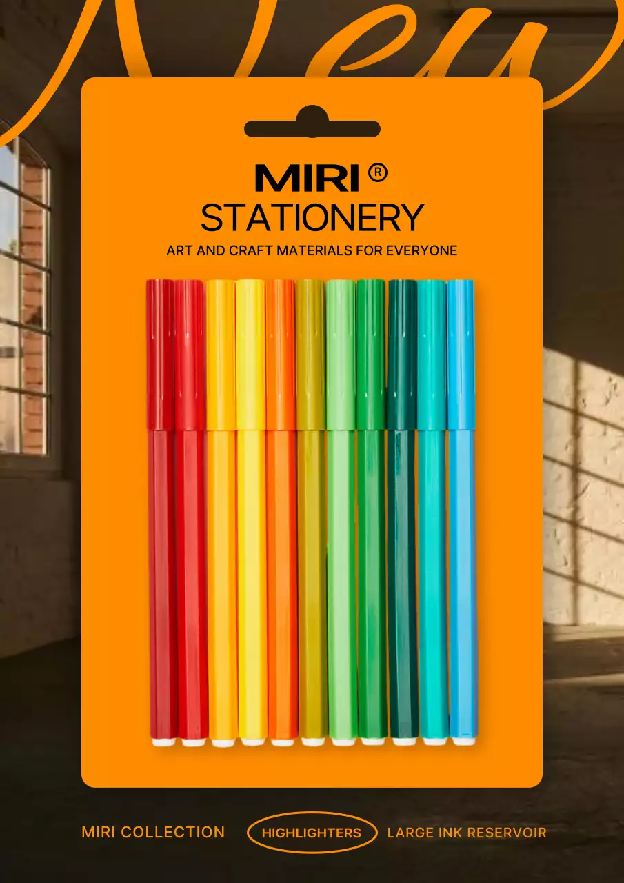 Orange Modern Stationery Promotion Poster