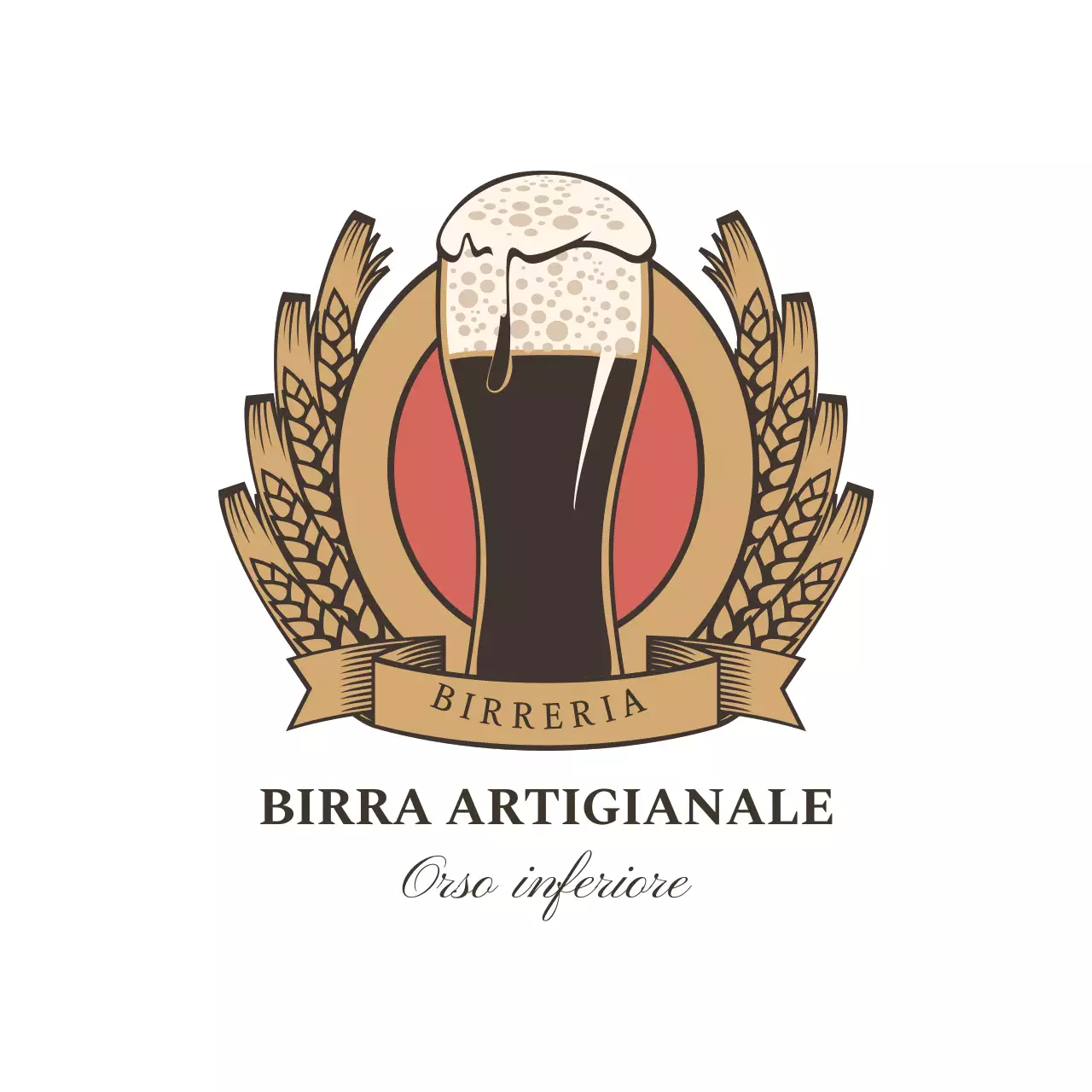 Semplice sottobicchiere vintage illustrato sulla birra