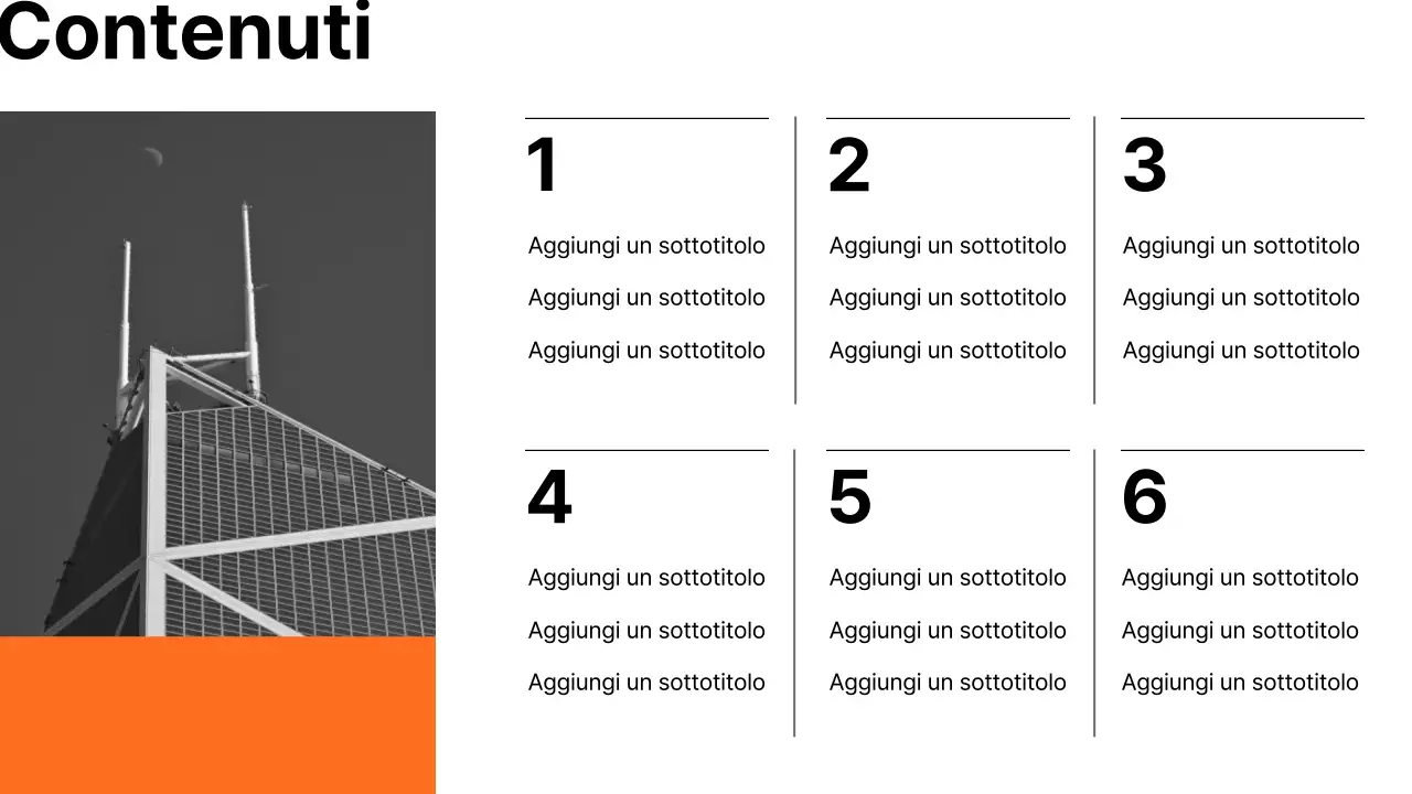  Relazione aziendale minimalista in arancione e nero