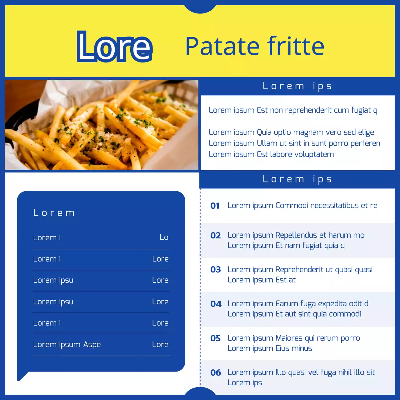 Ricettario di 3 minuti di curry giallo e blu parodia del concetto di piatto di patate