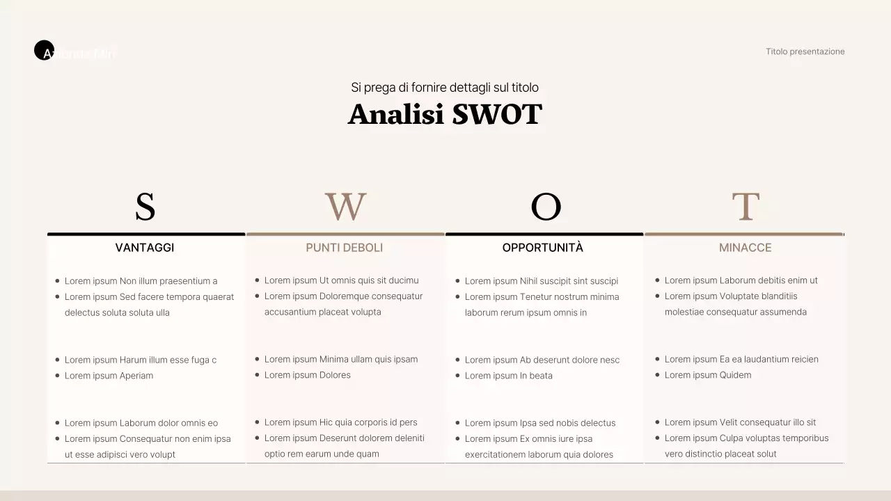 Stile business semplice in beige e marrone