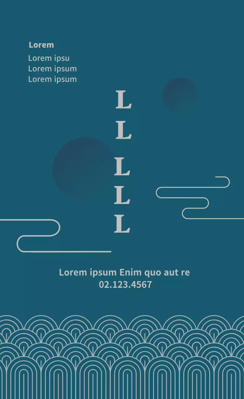 Etichetta pubblicitaria della clinica di medicina orientale tradizionale blu