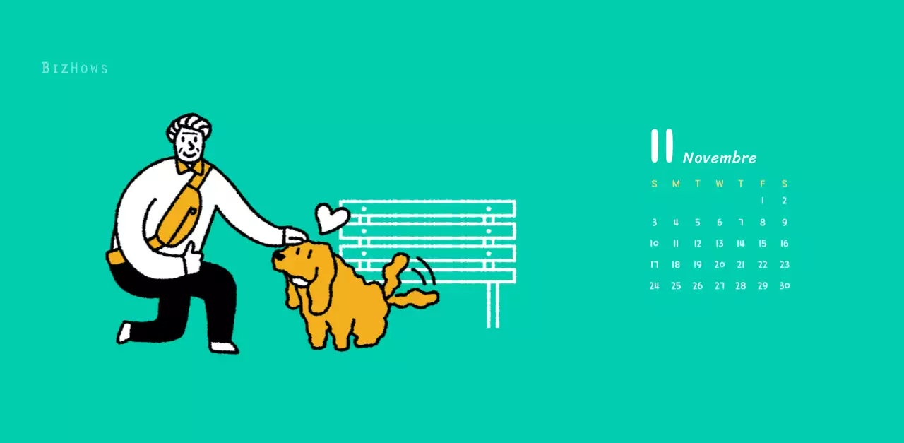 Calendario di Capodanno con simpatiche illustrazioni al tratto