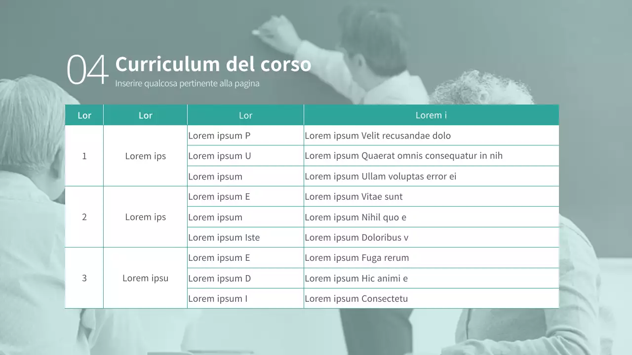 Proposta per un corso di benessere verde e ordinato