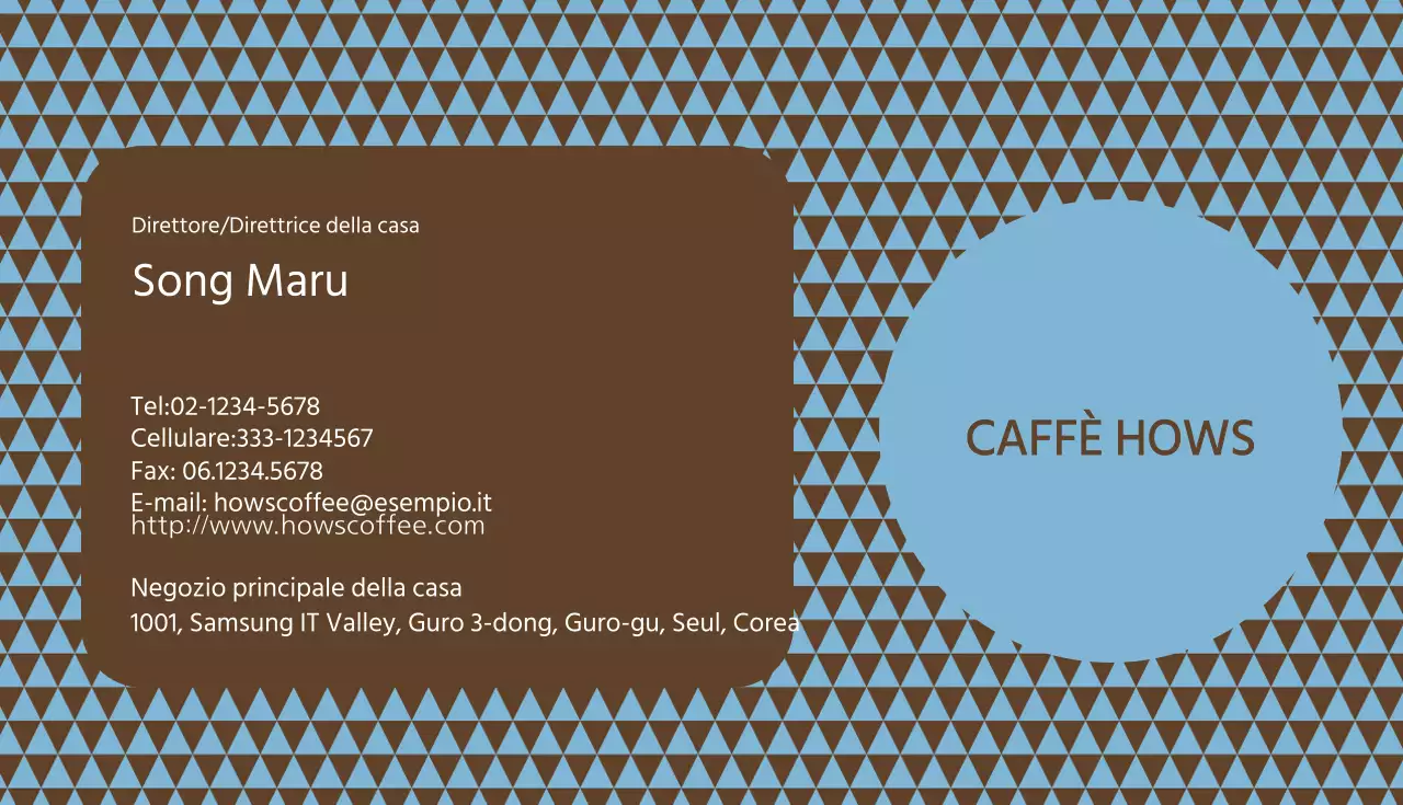 Biglietti da visita per caffè