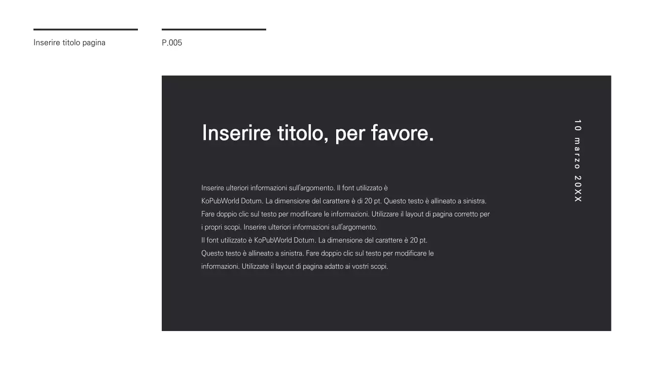 Una presentazione chic