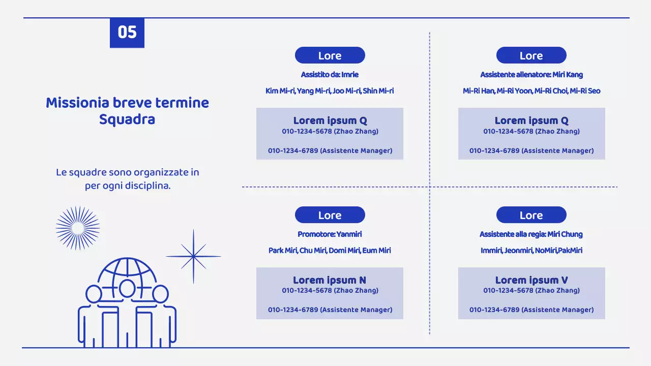Una semplice missione estiva con linee bianche e blu