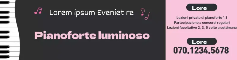 Illustrazione di tastiera in bianco e nero promozione scuola di musica