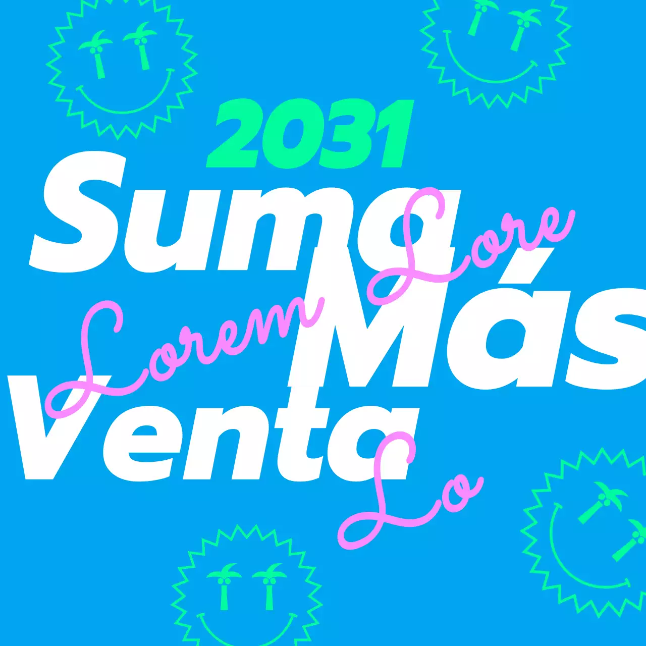 Tema tipográfico de rebajas de verano con colores fluorescentes y diseño orgánico