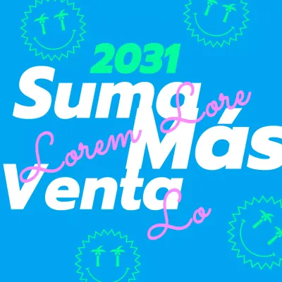 Tema tipográfico de rebajas de verano con colores fluorescentes y diseño orgánico