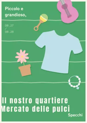 Una guida semplice e illustrata al Mercato delle Pulci in verde e beige