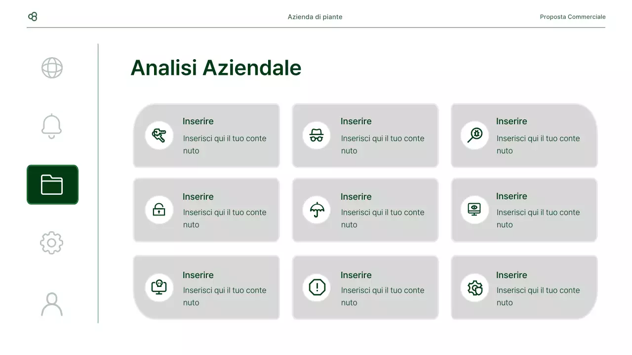 Proposta di business in bianco e verde concetto di foglia naturale