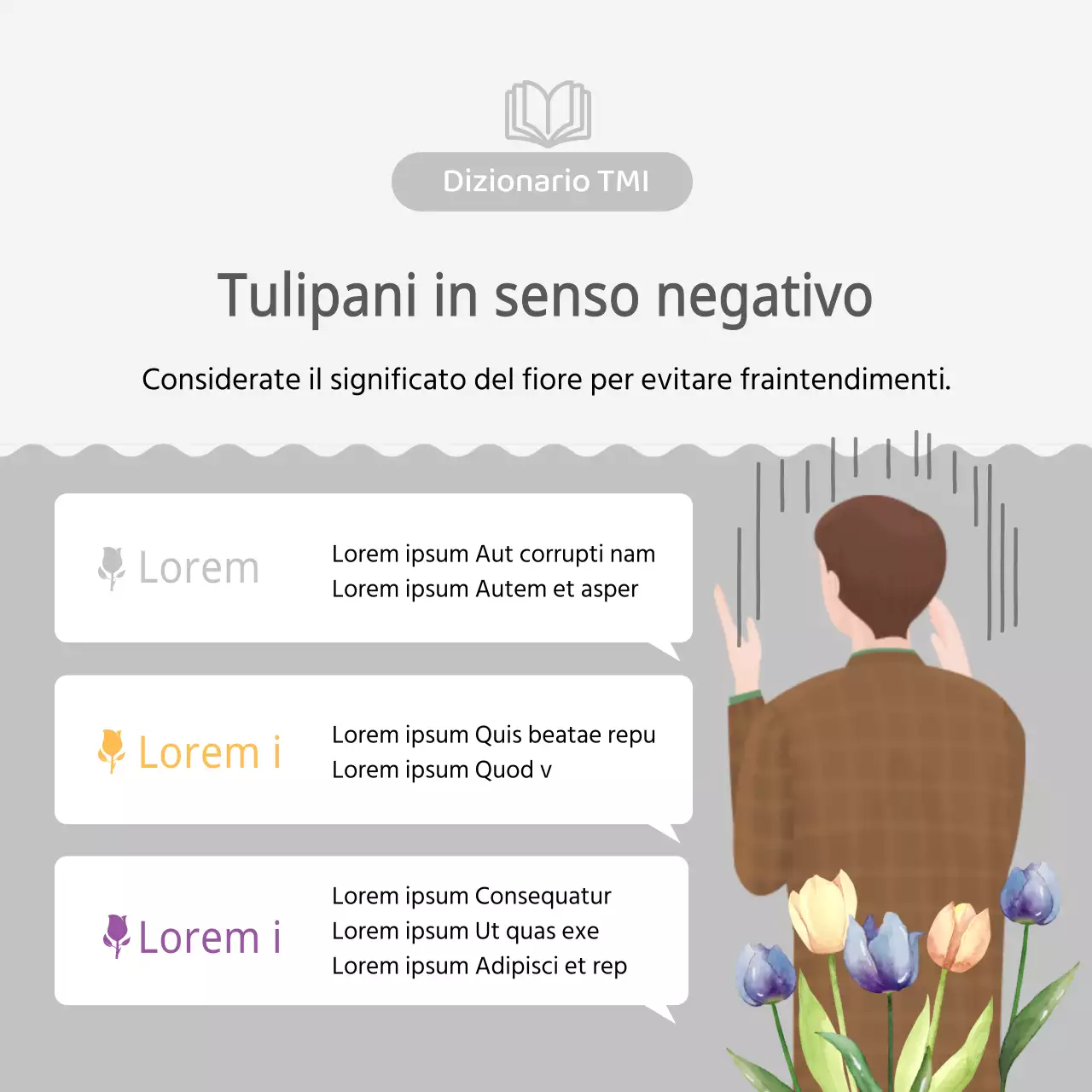 Il linguaggio dei fiori di tulipano TMI con immagini illustrate in rosa