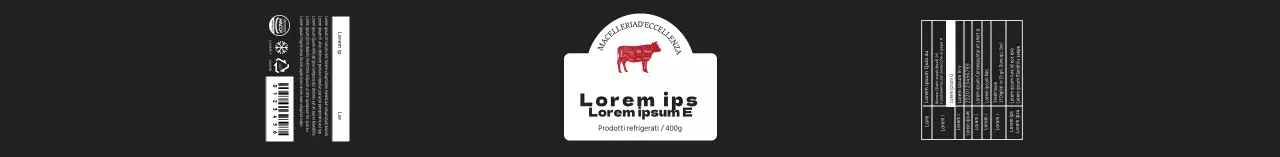 Etichette nere Neat Logo Steak Beef Sirloin