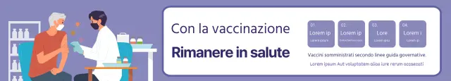 Promozione vaccinale pulita con illustrazioni in viola