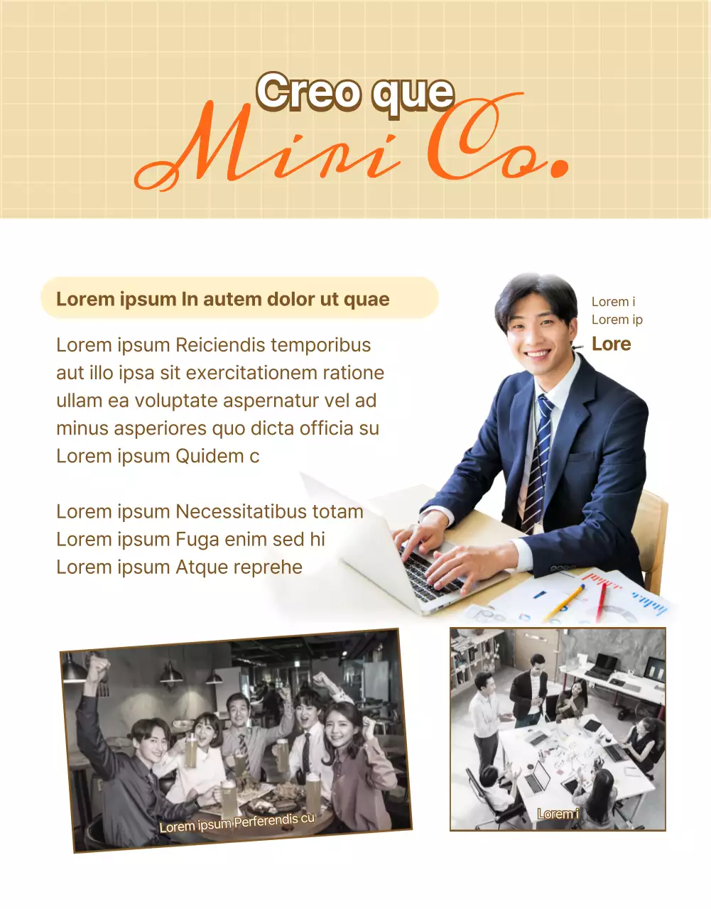 Una entrevista para un nuevo empleado con colores beige y naranja relajantes