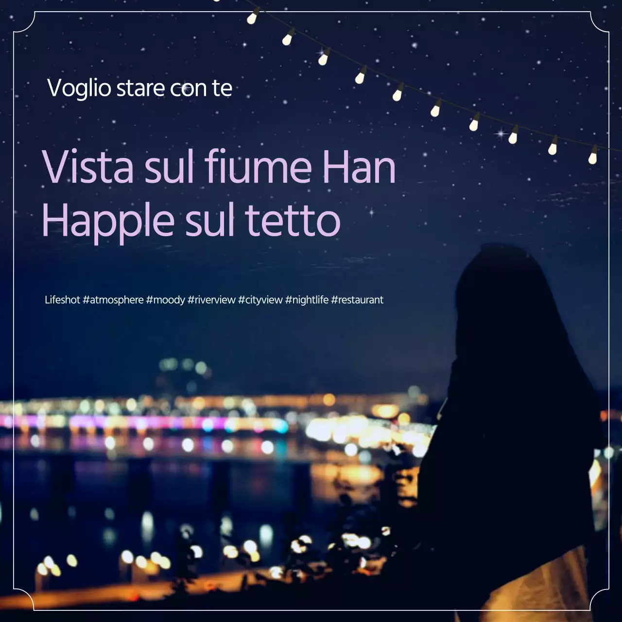 Immagine notturna blu e malva del tetto di happle
