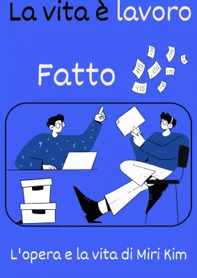 Copertina semplice di un libro di vita e lavoro in bianco e blu