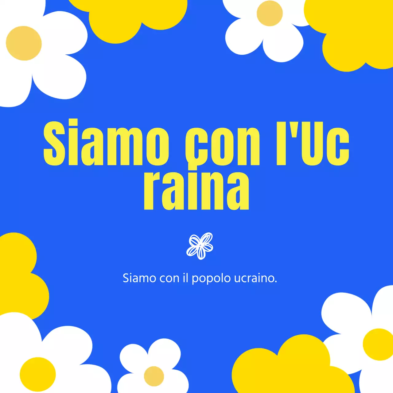 Messaggio di pace della guerra Ukuraina in blu e giallo