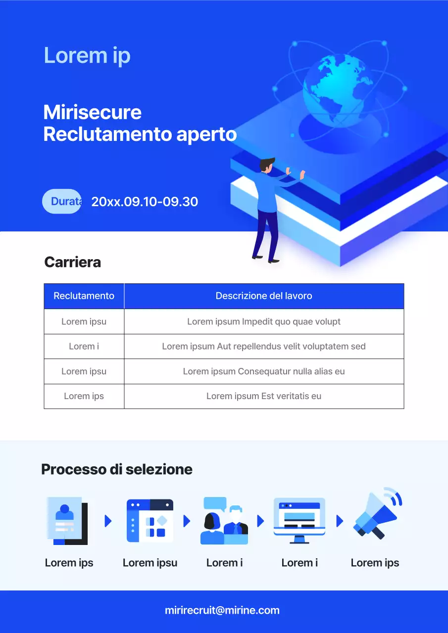 Blu, semplici annunci di lavoro di aziende di sicurezza informatica in blu