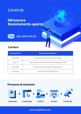 Blu, semplici annunci di lavoro di aziende di sicurezza informatica in blu