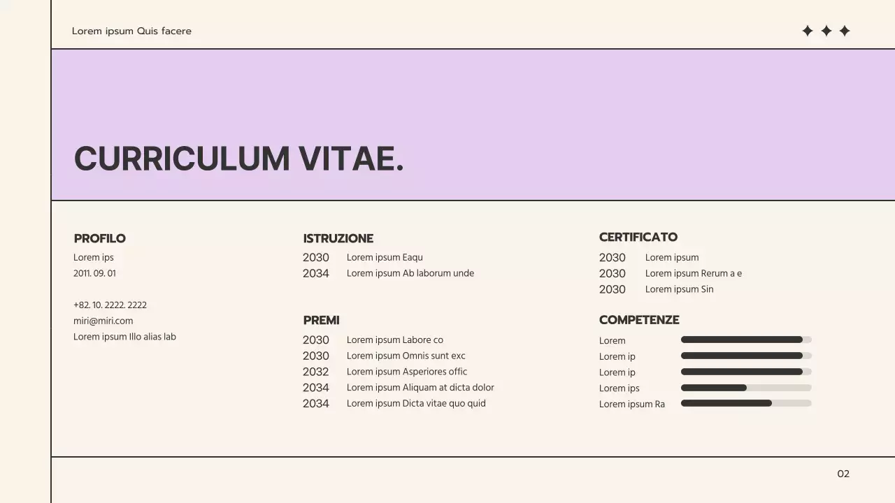 Un semplice portfolio beige e malva per la ricerca di lavoro