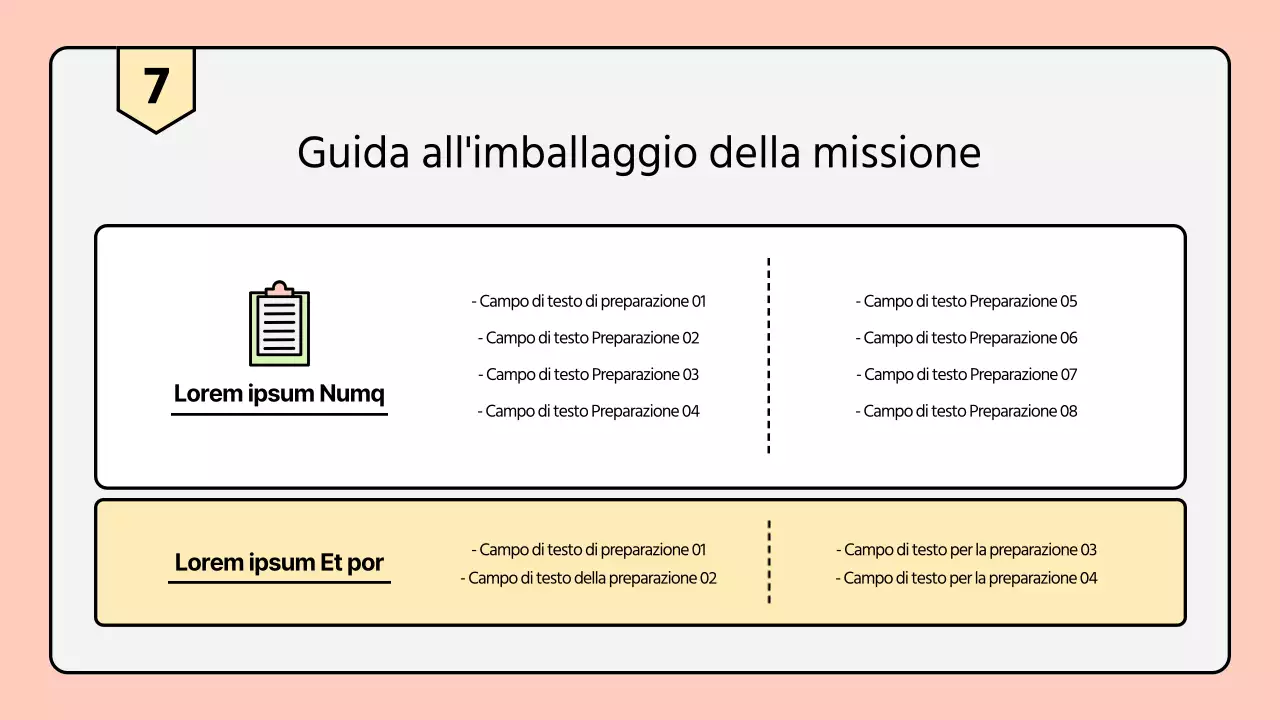 Un opuscolo per le missioni estive della chiesa pulito e dai colori pastello