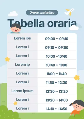 Simpatici cartelli illustrati blu per le correzioni scolastiche