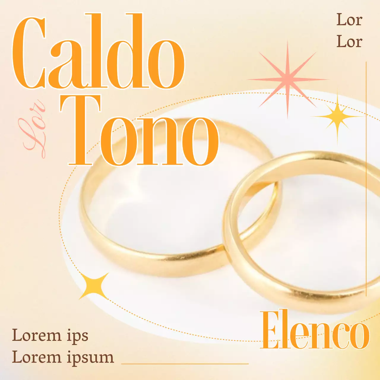 Gli accessori dorati si sposano bene con uno sfondo arancione