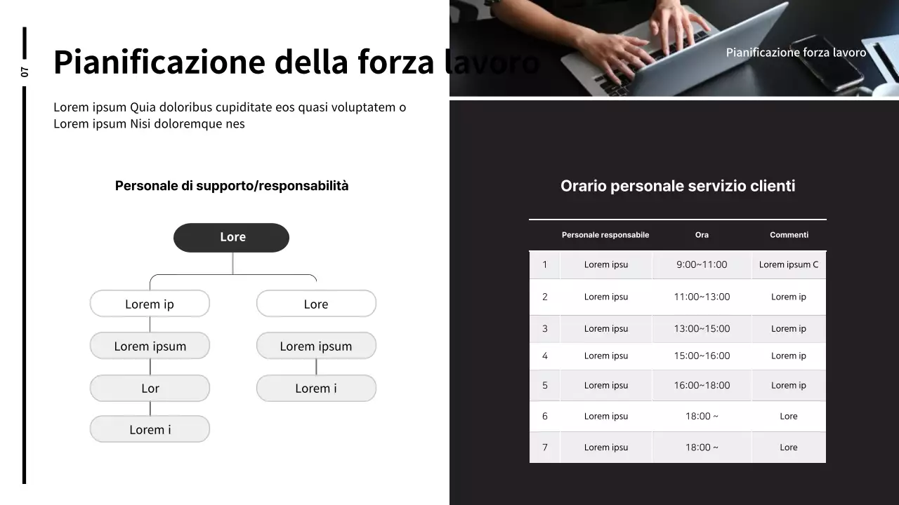 Relazione di pianificazione dello stand fieristico in bianco e nero