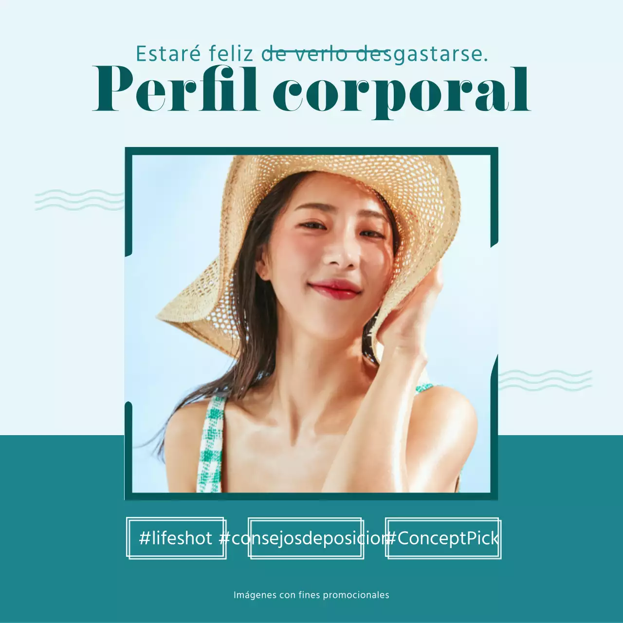 Guía de pose del concepto de perfil corporal azul y azul claro